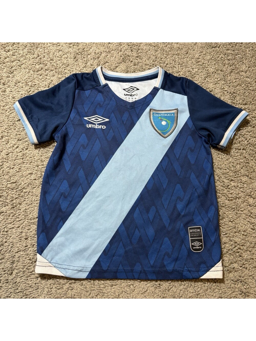 Guatemala National Team Soccer Jersey Umbro Kids Size 6 Blue Sash Football Shirt